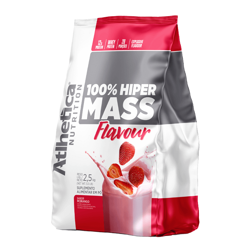 100% HIPER MASS FLAVOUR ATLHETICA (2,5 KG) MORANGO