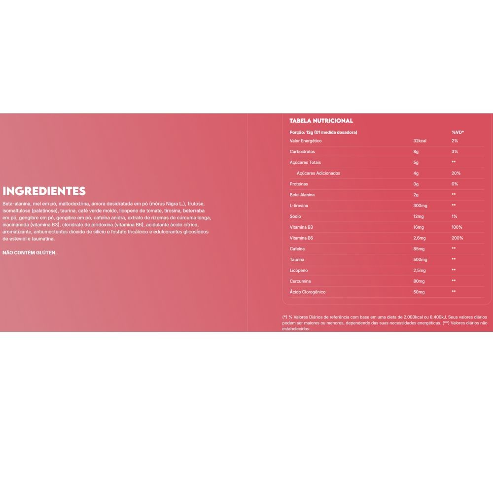PRE TREINO HONEY RED BERRIES GINGER 390G - TRUE SOURCE