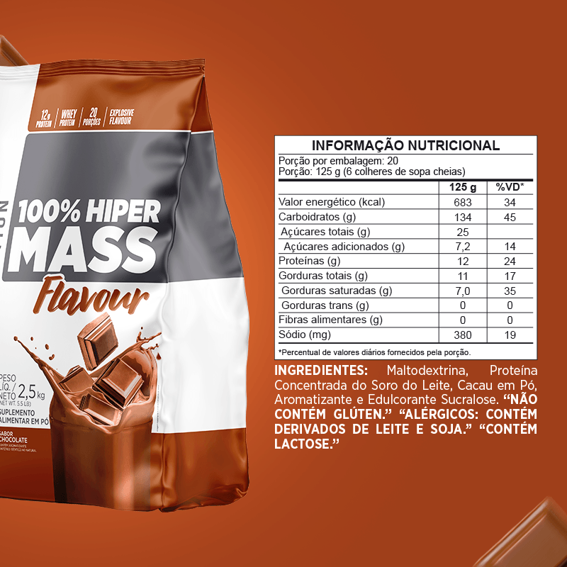 100% HIPER MASS FLAVOUR (2,5 KG) ATLHETICA CHOCOLATE