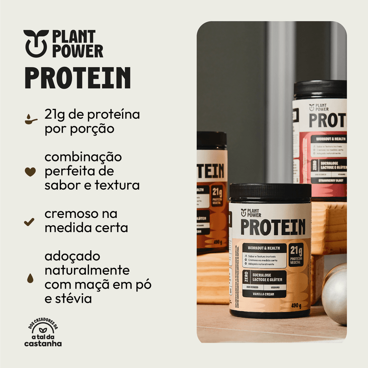 SUPLEMENTO ALIMENTAR PLANT POWER PROTEINA MORANGO 6X490G