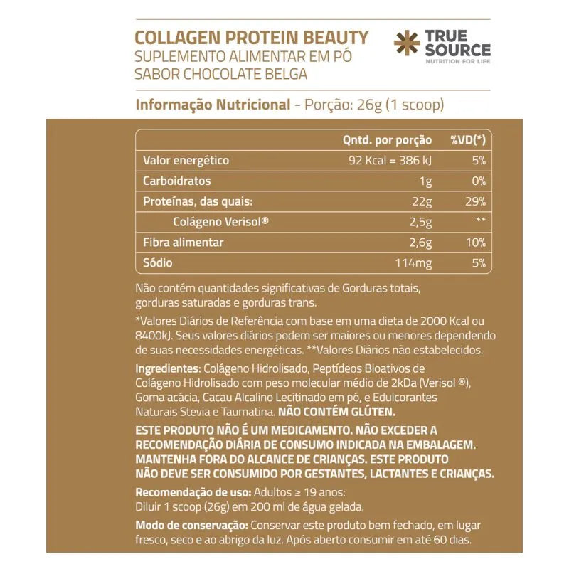 PROTEINA COLLAGEN PROTEIN CHOCOLATE BELGA 450G - TRUE SOURCE