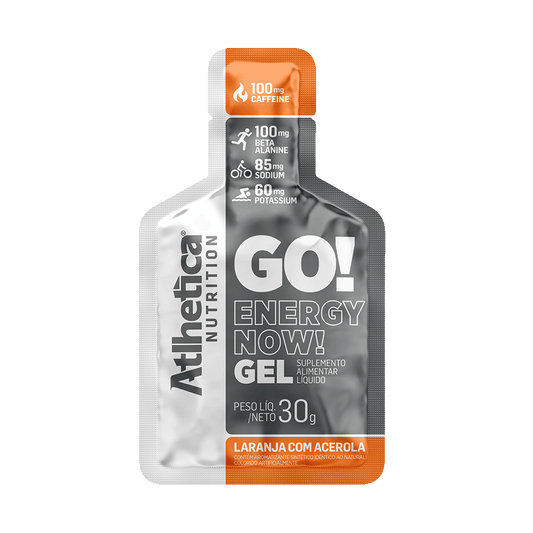 GO! ENERGY NOW GEL (DISPLAY C/ 10 SACHES DE 30G)  ATLHETICA LARANJA COM ACEROLA