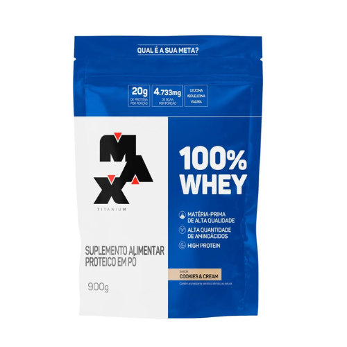 WHEY 100% 900G MAX TITANIUM REFIL