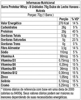 PROTOBAR DOCE DE LEITE HAVANNA DISPLAY C/ 8 BARRAS 70GR