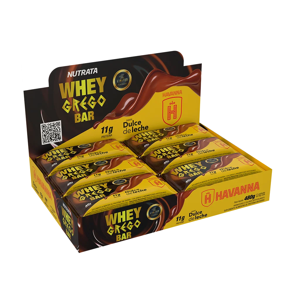 WHEY GREGO BAR DOCE DE LEITE HAVANNA DISPLAY C/ 12 BARRAS DE 40G