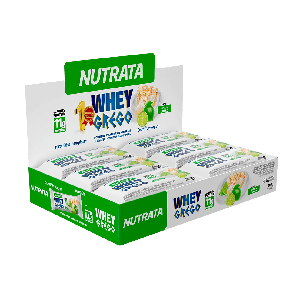 WHEY GREGO BAR SABOR TORTA DE LIMAO DISPLAY C/ 12