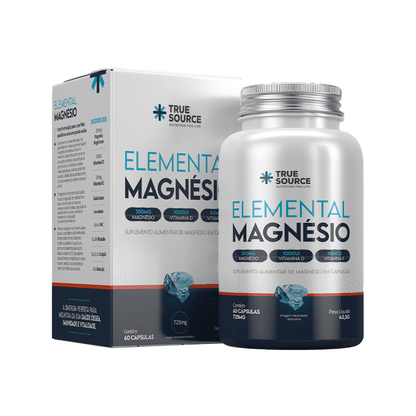 VITAMINAS E MINERAIS ELEMENTAL MAGNESIO 725MG C/ 60 CAPS - TRUE SOURCE