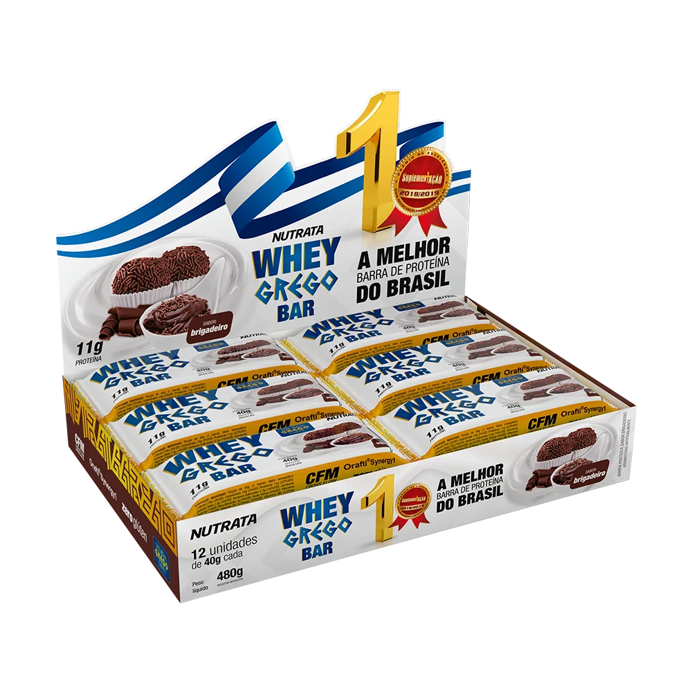 WHEY GREGO BAR SABOR BRIGADEIRO DISPLAY C/ 12