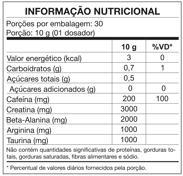 PRE TREINO 4B LIMAO 300G - NUTRATA