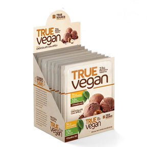 PROTEINA TRUE VEGAN CHOCOLATE COM AVELA DISPLAY 340G - TRUE SOURCE